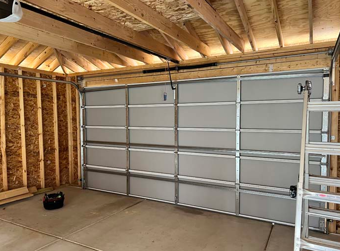 Custom garage door with a modern design installed by Clintonville Garage Door Repair.